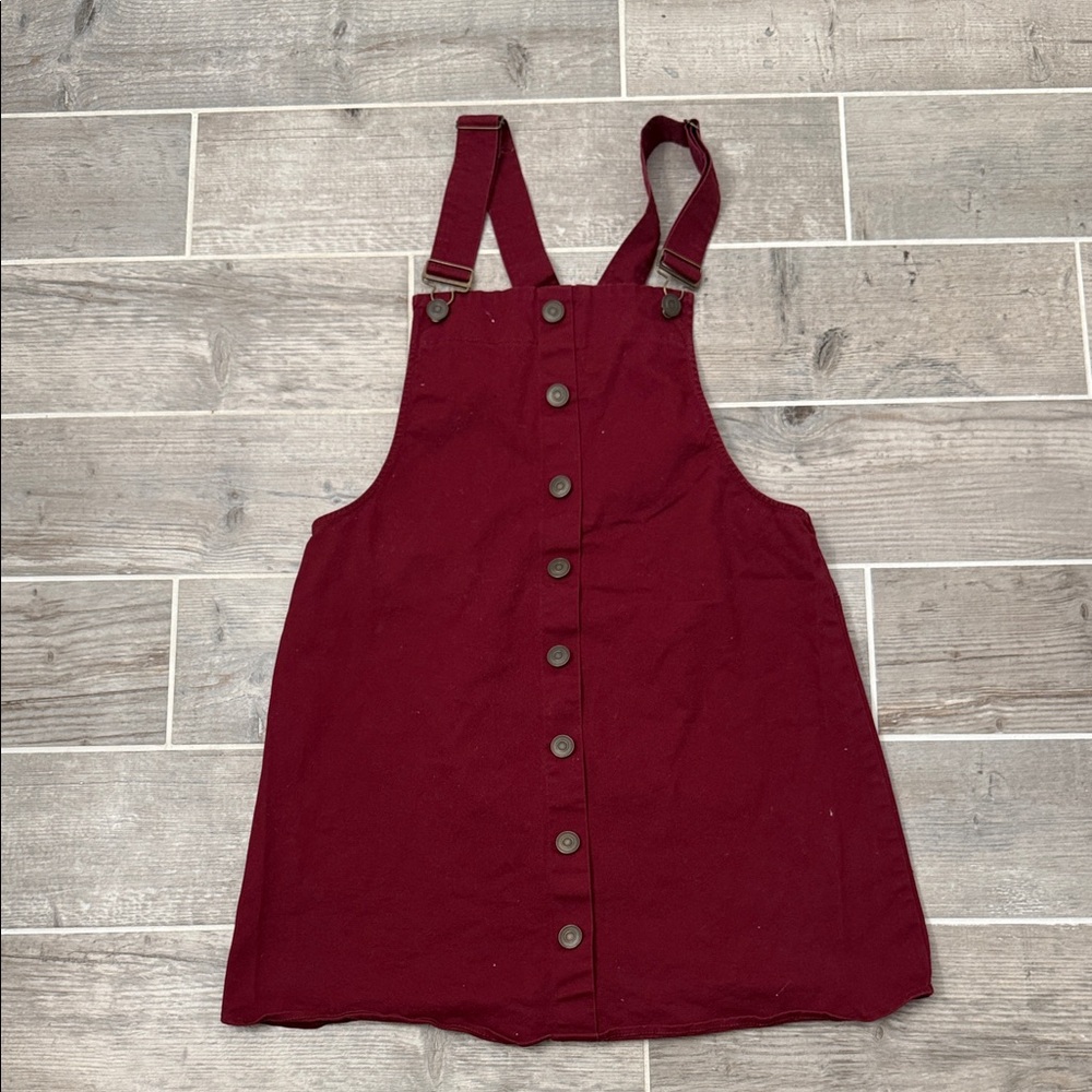 Burgundy Dress with Button Details
